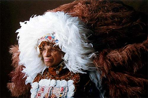 Picture of Donald Harrison Sr. in Full Headdress