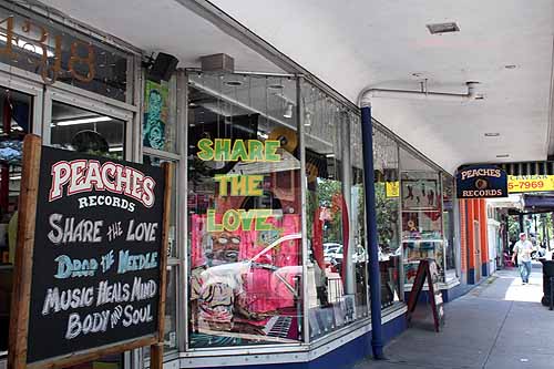 Exterior view of Peaches Records Along Magazine Street